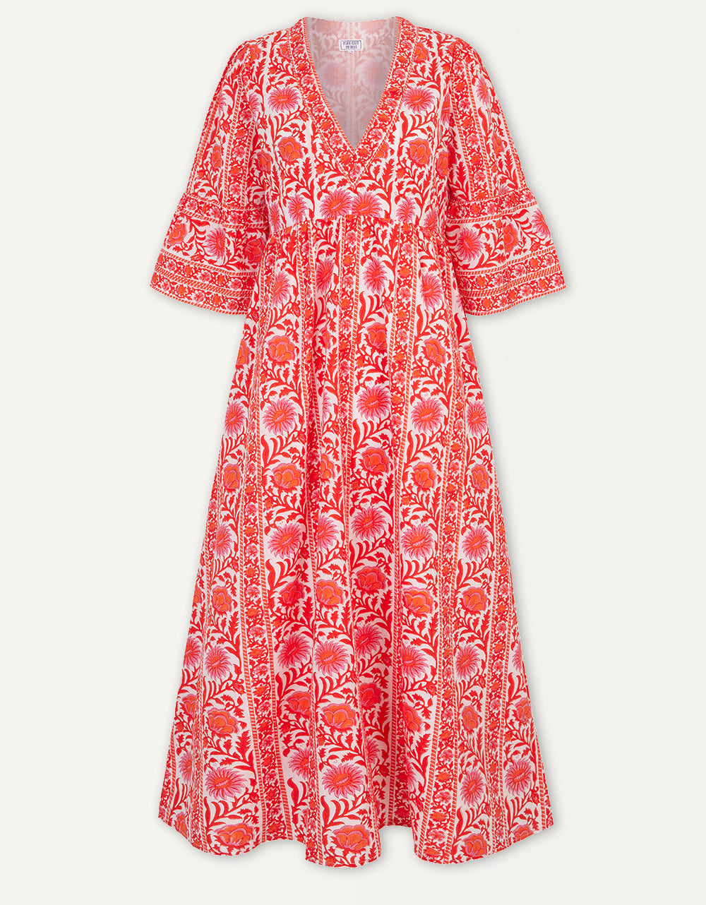 Pink City Prints Sunset Border Cyprus Dress