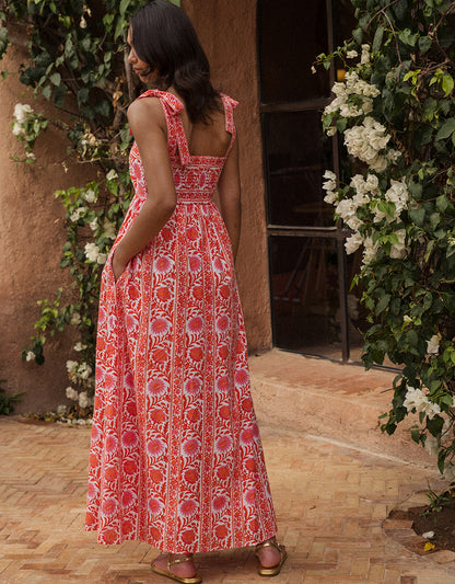 Pink City Prints Sunset Border Mykonos Dress