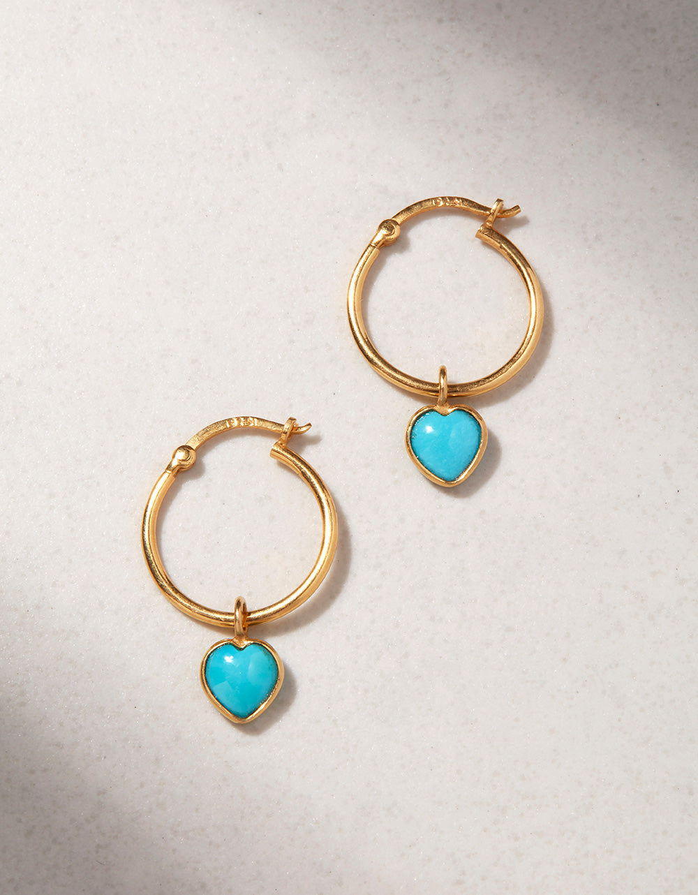 Pink City Prints Turquoise Heart Hoop Earrings