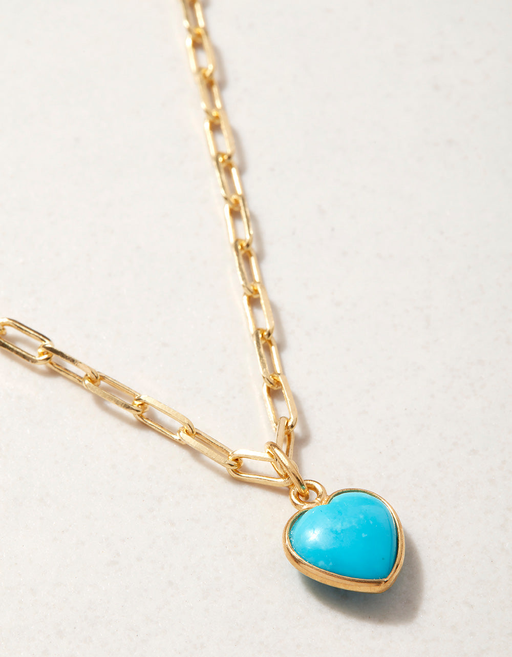 Pink City Prints Turquoise Heart Necklace