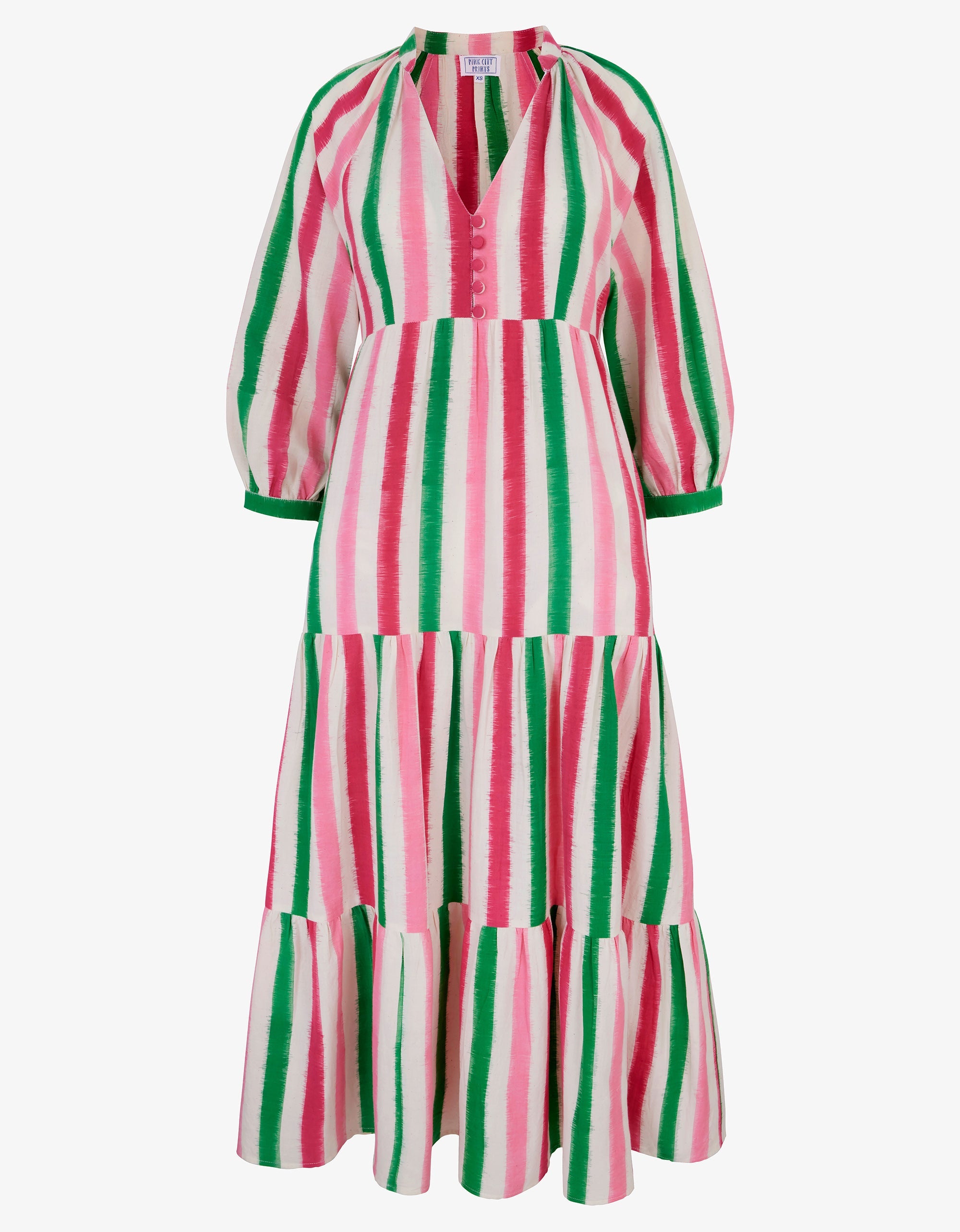 Pink City Prints Watermelon Stripe Manila Dress