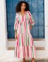 Pink City Prints Watermelon Stripe Manila Dress