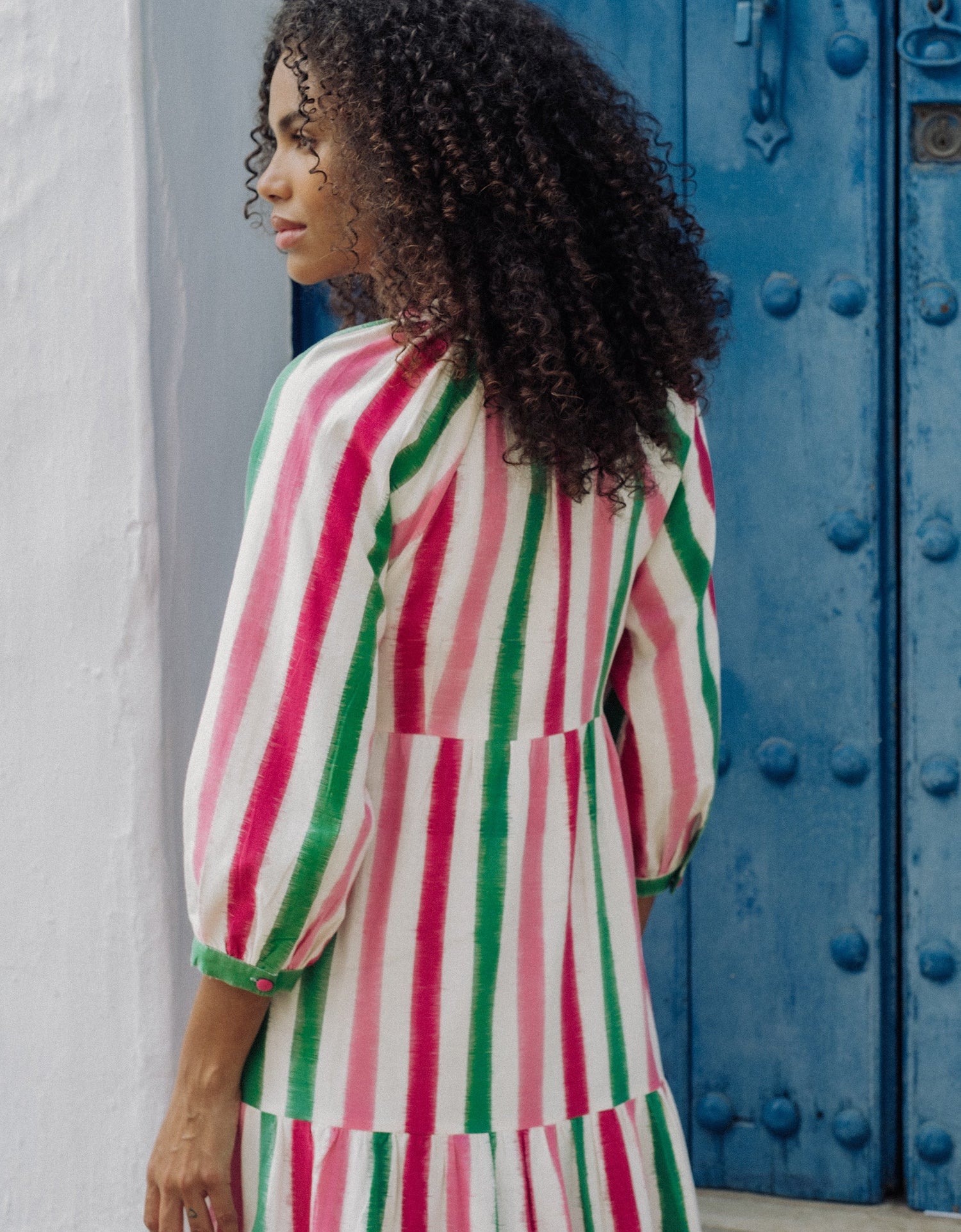 Pink City Prints Watermelon Stripe Manila Dress