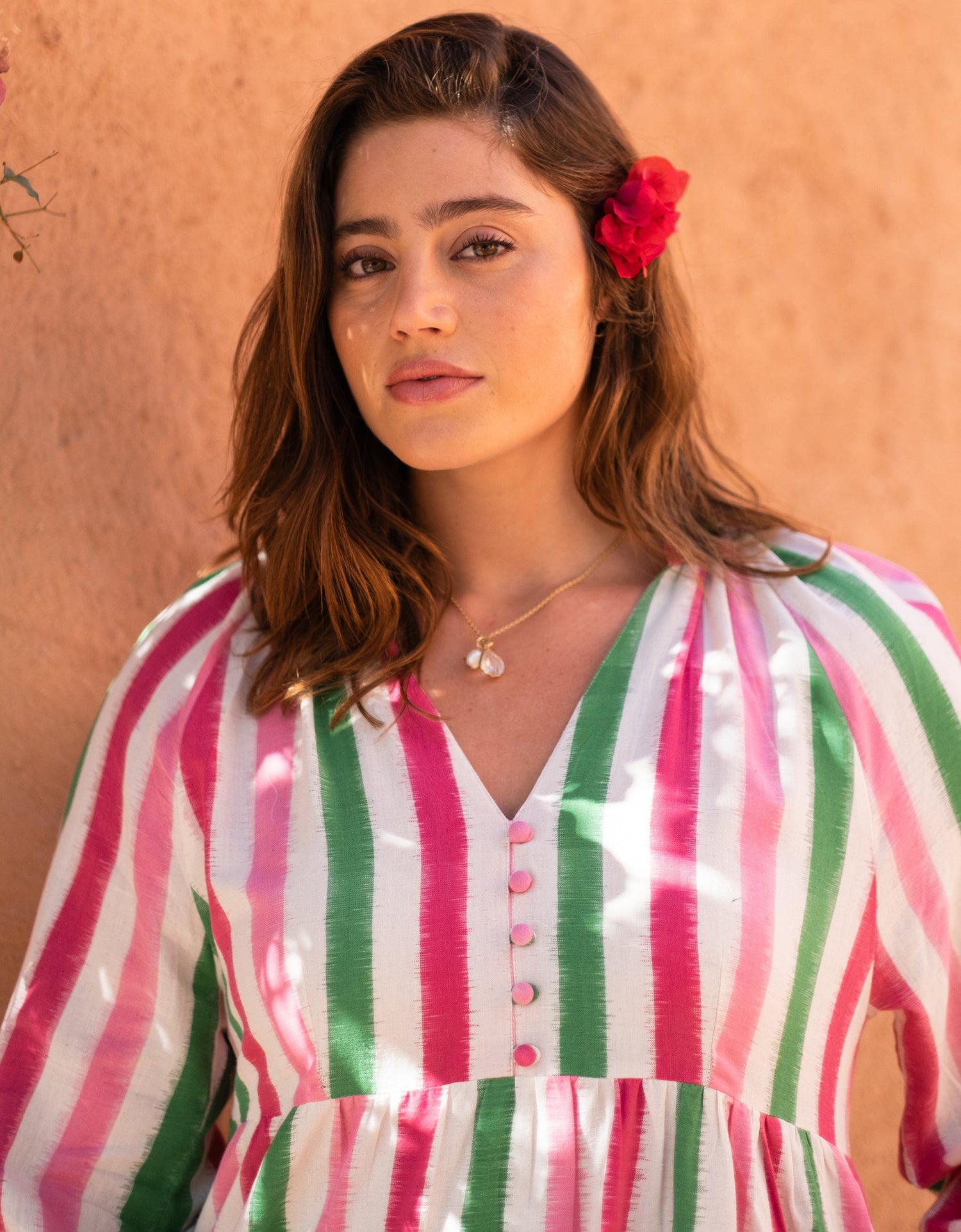 Pink City Prints Watermelon Stripe Manila Dress